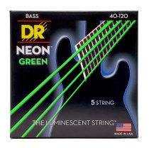 Neon Green Coated 5-String Bass Strings, Light (40-120)