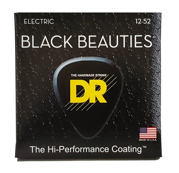 Black Beauties Coated Electric Guitar Strings, Extra Heavy (12-52)