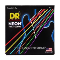 Neon Multi-color Coated Electric Guitar Strings, Light (9-42)