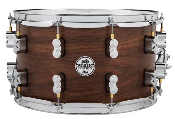 8" X 14" Limited Edition Series 20-ply Maple Walnut Snare Drum, Natural Satin