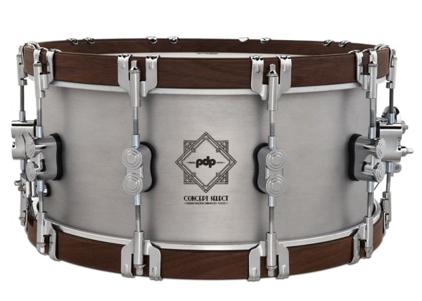 Concept Select 6.5" x 14'' Snare 3mm Aluminum With Walnut Wood Hoops