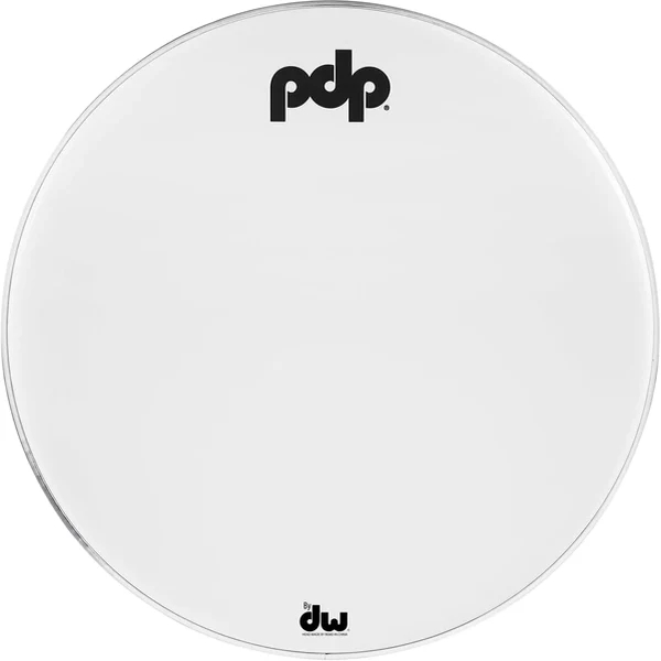 22" White Coated Kick Resonant Logo Head