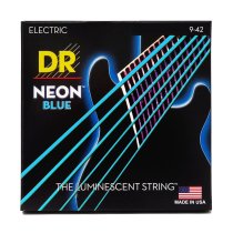 Neon Blue Coated Electric Guitar Strings, Light (9-42)