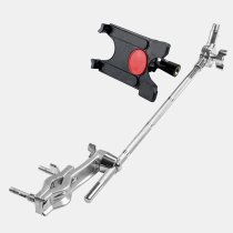 Tablet Mount With Long Boom Arm And Grabber Clamp