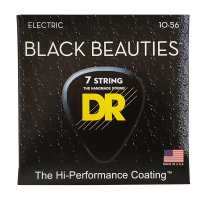 Black Beauties Coated 7-String Electric Guitar Strings, Medium (10-56)