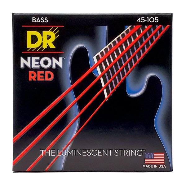 Neon Red Bass Strings, Medium (45-105)