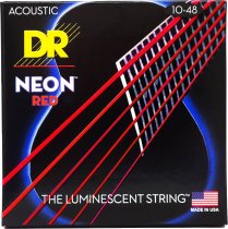 Neon Red Coated Acoustic Guitar Strings, Extra Light (10-48)