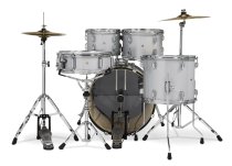 Center Stage 5-piece Complete Drum Set with Cymbals & Throne, Diamond White Sparkle