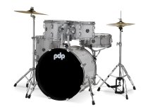 Center Stage 5-piece Complete Drum Set with Cymbals & Throne, Diamond White Sparkle