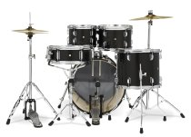 Center Stage 5-piece Complete Drum Set with Cymbals & Throne, Iridescent Black Sparkle