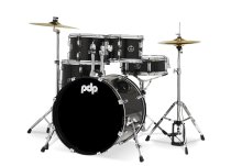 Center Stage 5-piece Complete Drum Set with Cymbals & Throne, Iridescent Black Sparkle