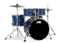 Center Stage 5-piece Complete Drum Set with Cymbals & Throne, Royal Blue Sparkle