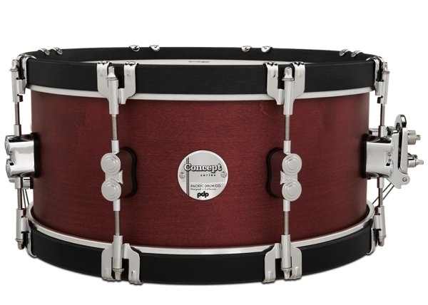 Concept Maple Snare Drum 6.5" x 14'', Ox Blood Stain with Ebony Stain Hoops