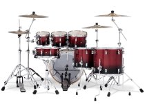 Concept Maple 7-Piece Maple Shell Pack, Red To Black Fade Lacquer