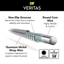 Veritas Electric Guitar String, Medium (10-46) (3 Pack)