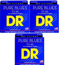 Pure Blues Electric Guitar Strings, Medium (10-46) (3 Pack)