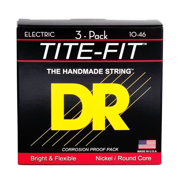 Tite-fit Electric Guitar Strings, Medium (10-46) (3 Pack)