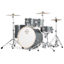 Spark 5-Piece Drum Set Pack With 22″ Bass Drum, Gun Metal