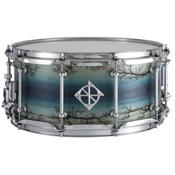 6.5" x 14" Artisan Series Ash Shell Snare, Enchanted Electric Blue Burst