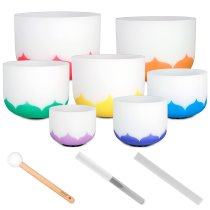 Crystal Singing Bowl Chakra 7-Piece Set Lotus 432 Hz