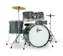 Renegade Series 5-Piece Complete Drum Set with Hardware and Cymbals, Grey Sparkle