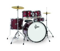 Renegade Series 5-Piece Complete Drum Set with Hardware and Cymbals, Ruby Sparkle