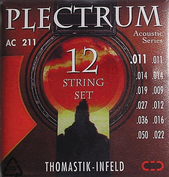 Acoustic Guitar Strings: Plectrum Series 12 String Set E, E, D, D, G, G, D, D, A, A, E, E