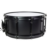 6.5" X 14" Alpha Steel Snare Drum, Flat Black