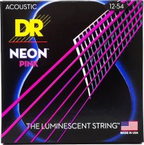 Neon Pink Coated Acoustic Guitar Strings, Light (12-54)