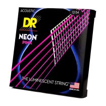 Neon Pink Coated Acoustic Guitar Strings, Light (12-54)