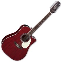 John Jorgenson Signature 12-String Acoustic/Electric Guitar With Case, Gloss Wine Red