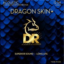 DRAGON SKIN+ Coated Phosphor Bronze Acoustic Guitar Strings, Light (12-54)