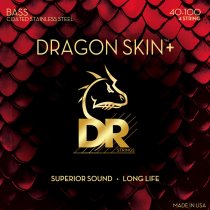 DRAGON SKIN+ Coated Stainless Steel 4-String Electric Bass Strings, Light (40-100)