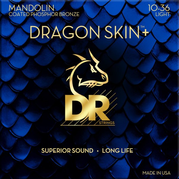 DRAGON SKIN+ Coated Phosphor Bronze Mandolin Strings, Light (10-36)