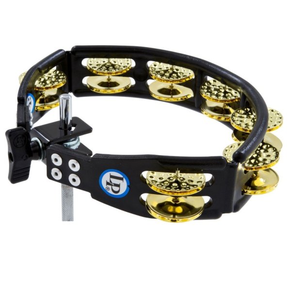 Cyclops Mountable Tambourine (Black w/ Dimpled Brass Jingles)