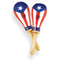 Salsa Rawhide Maracas Puerto Rican Flag