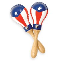 Mini Rawhide Maracas Puerto Rican Flag