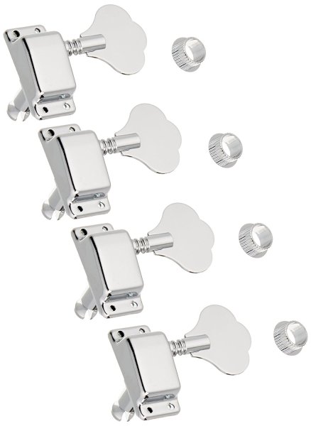 Covered Inline Electric Bass Machine Heads, Chrome