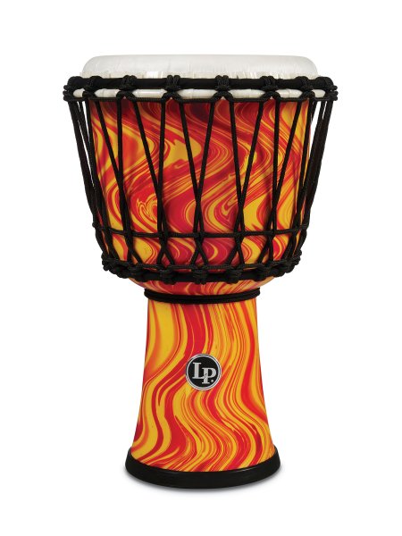 World 7" Rope Circle Djembe, Orange Marble