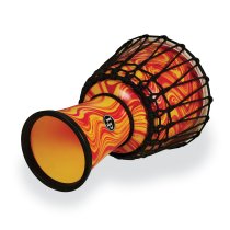 World 7" Rope Circle Djembe, Orange Marble