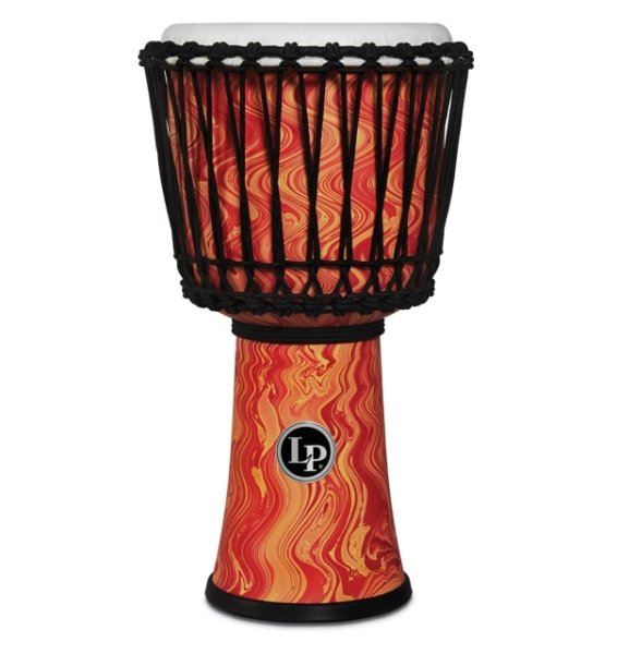 10 Inch Rope Tuned Circle Djembe With Perfect-pitch Head, Orange Marble