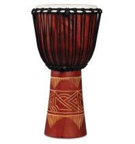 World Beat Wood Art Large Djembe, Red