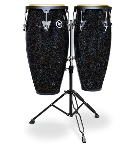 Aspire Santana 10" And 11" Black Magic Conga Set With Double Stand