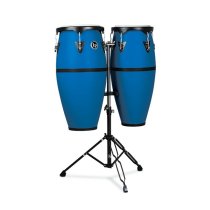 10″ & 11″ Conga Set With Double Conga Stand, Race Car Blue