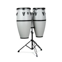 10″ & 11″ Conga Set With Double Conga Stand, Slate Grey