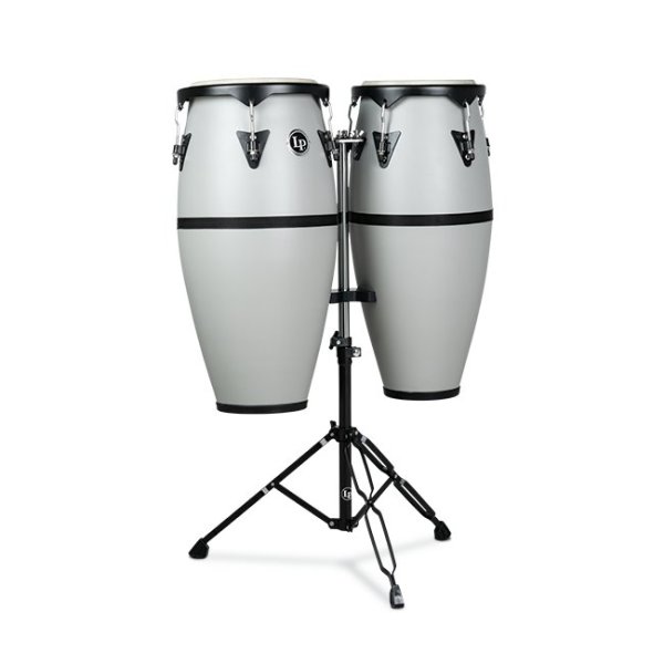 10" & 11" Conga Set With Double Conga Stand, Slate Grey