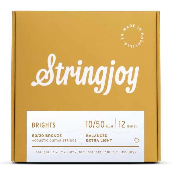 12 String Extra Light Gauge (10-50) 80/20 Bronze Acoustic Guitar Strings