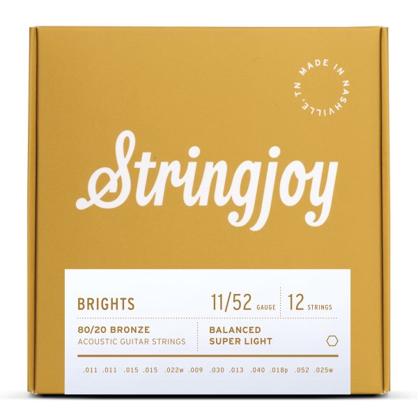 12 String Super Light Gauge (11-52) 80/20 Bronze Acoustic Guitar Strings