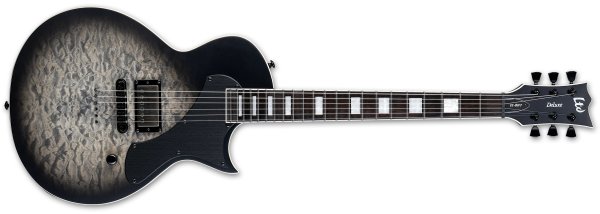 LTD EC-01FT QM Electric Guitar, Charcoal Burst Satin Teardrop