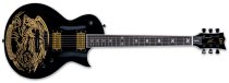 LTD WA-WARBIRD Will Adler Electric Guitar, Black With Gold Warbird Graphic